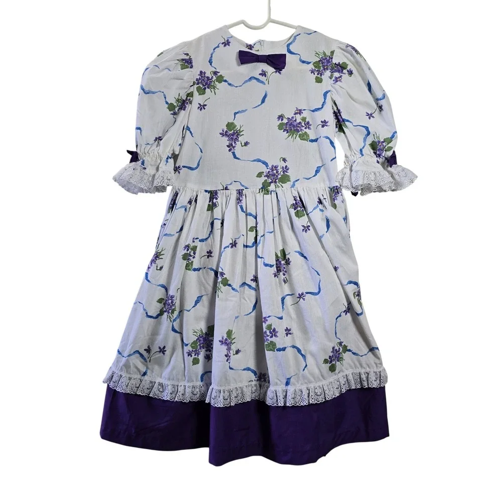 Daisy Kingdom Vintage Handmade Girls Dress Country Garden Bouquet Floral USA